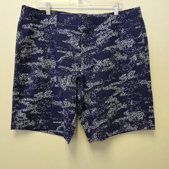 Under Armour UA Mens Size 38 UA Golf Blue/Gray Printed Comfort Stretch Shorts - Picture 1 of 10